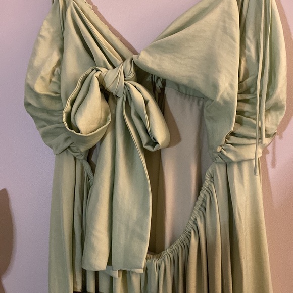 Lulus Confidence Check Satin Tie-Back Maxi Dress - Picture 6 of 7